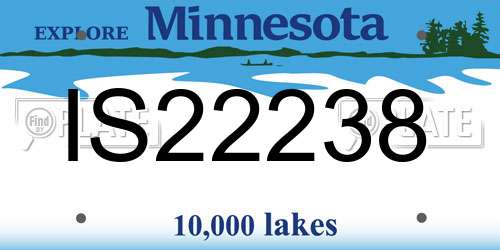 IS22238 Minnesota License Plate