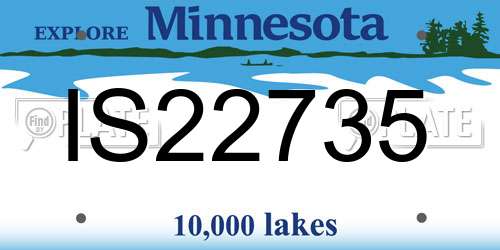 IS22735 Minnesota License Plate