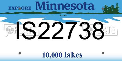 IS22738 Minnesota License Plate