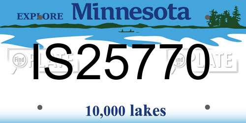 IS25770 Minnesota License Plate