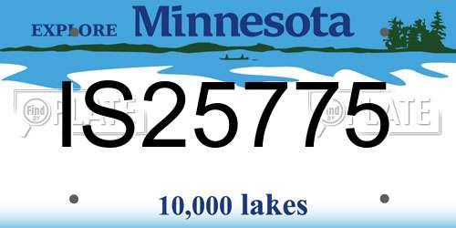 IS25775 Minnesota License Plate