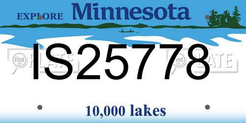 IS25778 Minnesota License Plate