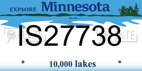 IS27738 Minnesota License Plate