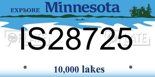 IS28725 Minnesota License Plate
