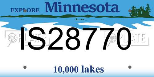 IS28770 Minnesota License Plate