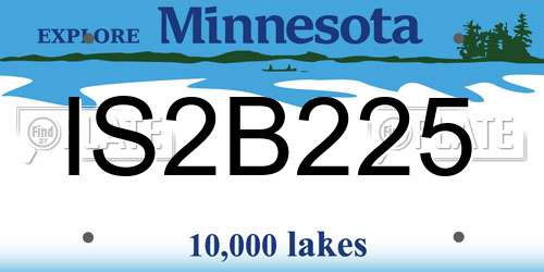IS2B225 Minnesota License Plate