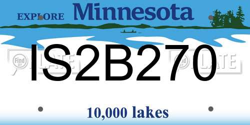 IS2B270 Minnesota License Plate