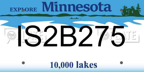 IS2B275 Minnesota License Plate