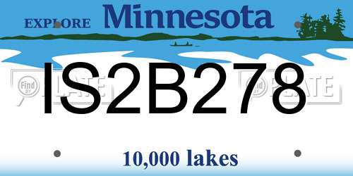 IS2B278 Minnesota License Plate