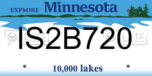 IS2B720 Minnesota License Plate