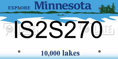 IS2S270 Minnesota License Plate