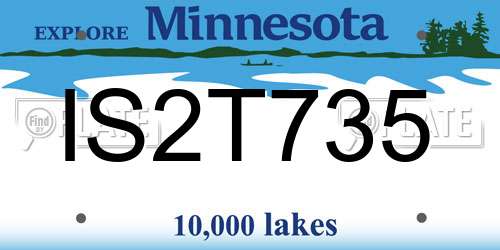IS2T735 Minnesota License Plate
