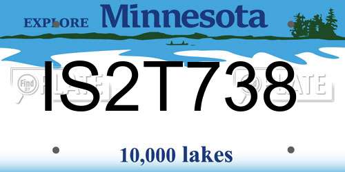 IS2T738 Minnesota License Plate