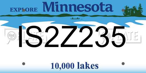 IS2Z235 Minnesota License Plate