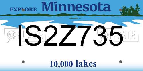 IS2Z735 Minnesota License Plate