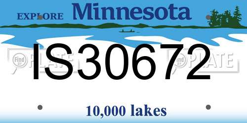 IS30672 Minnesota License Plate