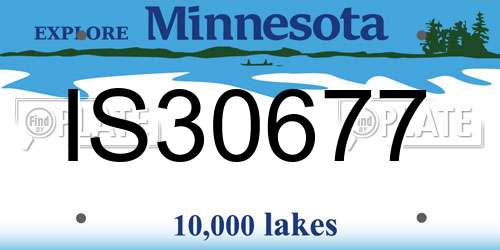 IS30677 Minnesota License Plate