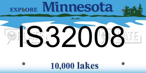 IS32008 Minnesota License Plate