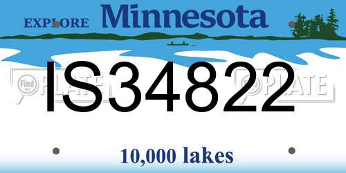 IS34822 Minnesota License Plate