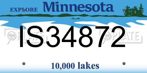 IS34872 Minnesota License Plate