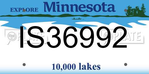 IS36992 Minnesota License Plate