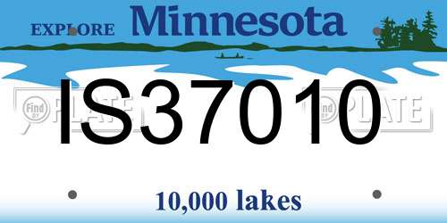 IS37010 Minnesota License Plate