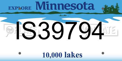 IS39794 Minnesota License Plate