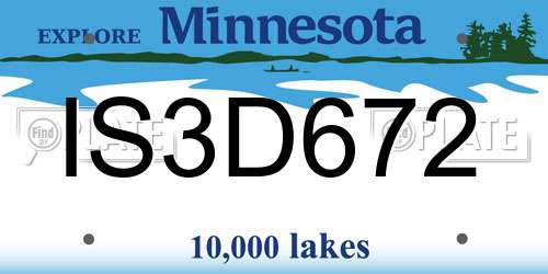 IS3D672 Minnesota License Plate