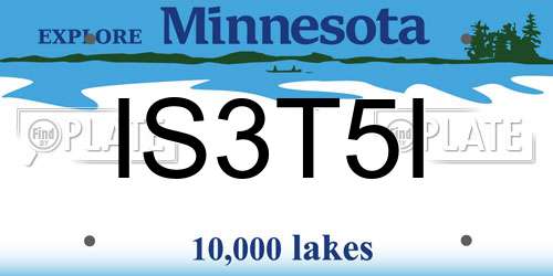 IS3T5I Minnesota License Plate