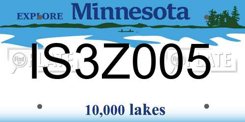 IS3Z005 Minnesota License Plate