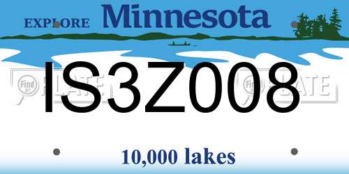 IS3Z008 Minnesota License Plate