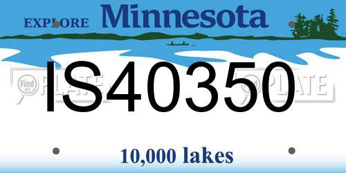IS40350 Minnesota License Plate