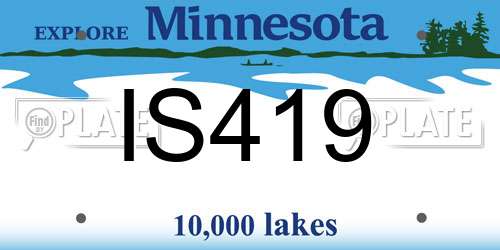 IS419 Minnesota License Plate