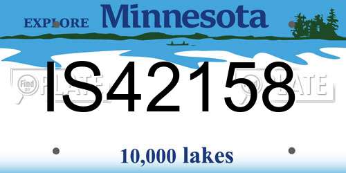 IS42158 Minnesota License Plate