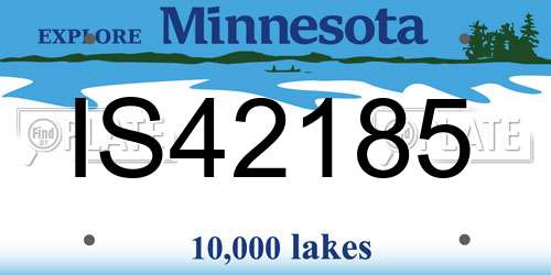 IS42185 Minnesota License Plate