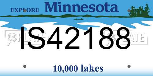 IS42188 Minnesota License Plate