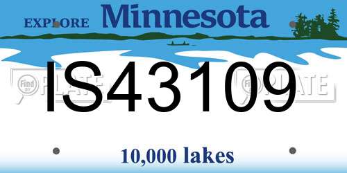 IS43109 Minnesota License Plate