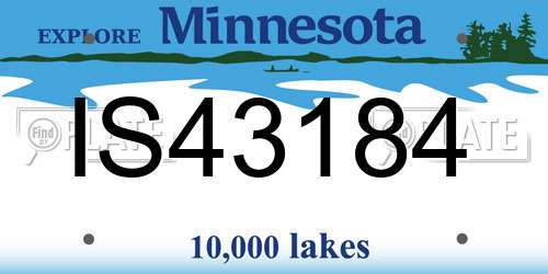 IS43184 Minnesota License Plate