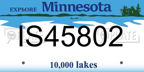 IS45802 Minnesota License Plate