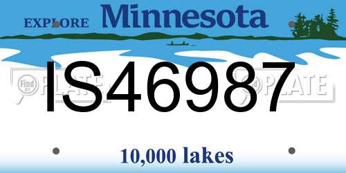 IS46987 Minnesota License Plate