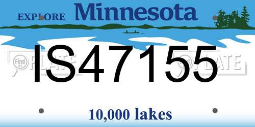 IS47155 Minnesota License Plate