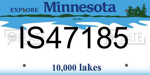 IS47185 Minnesota License Plate