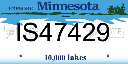 IS47429 Minnesota License Plate