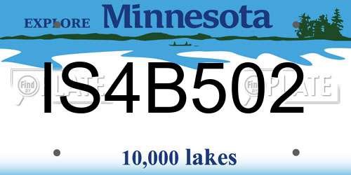 IS4B502 Minnesota License Plate