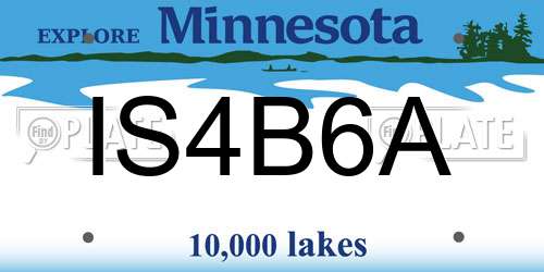 IS4B6A Minnesota License Plate