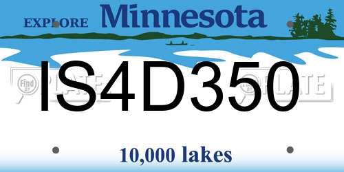 IS4D350 Minnesota License Plate