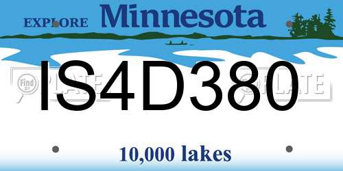 IS4D380 Minnesota License Plate