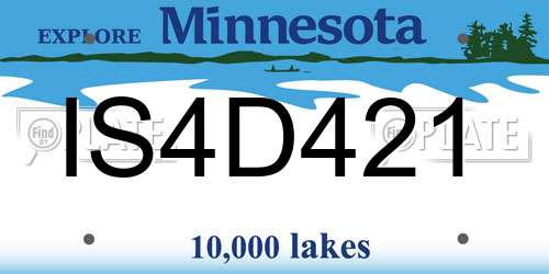 IS4D421 Minnesota License Plate