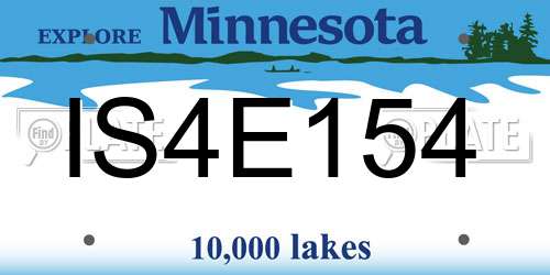 IS4E154 Minnesota License Plate