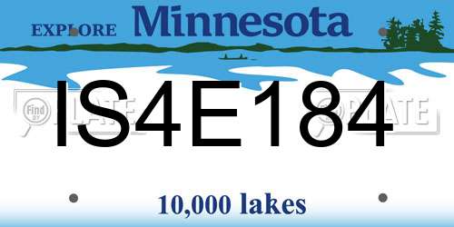 IS4E184 Minnesota License Plate